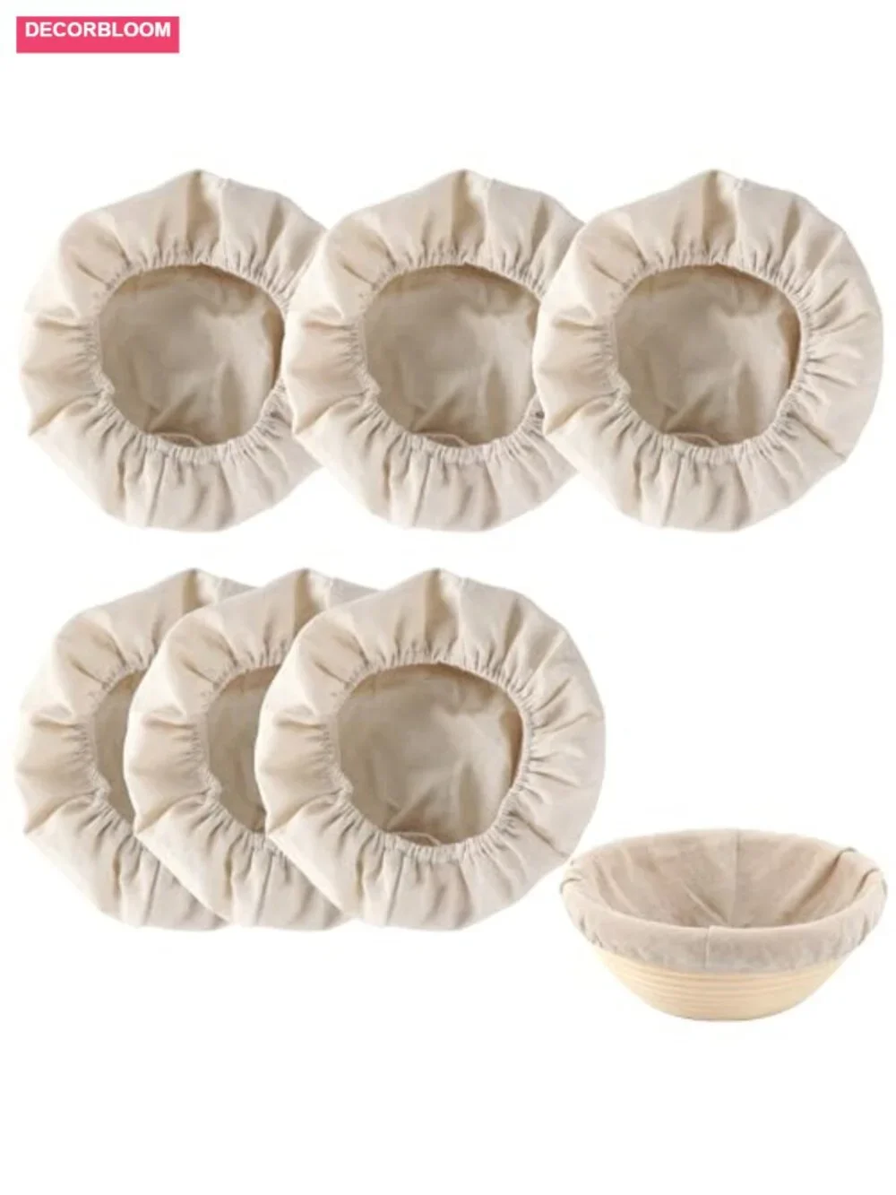 6 Pack Round Bread Proofing Basket Cloth Liners Linen Cotton Sourdough Baking